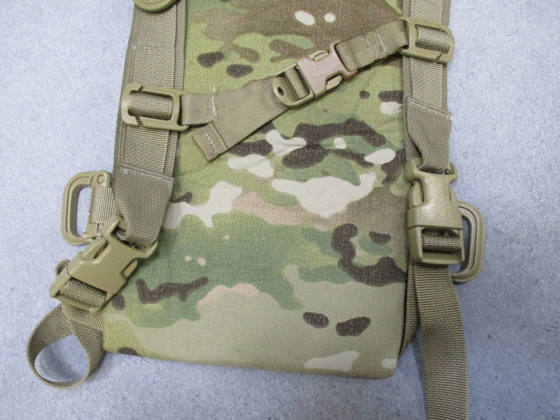 Centex Military Gear Army issue Molle hydration system with CamelBak water pack and bladder in Multicam OCP camouflage.