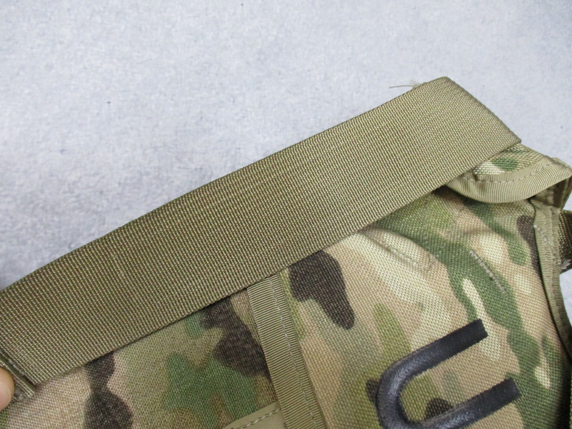 Centex Military Gear Army Issue MOLLE hydration system with CamelBak water pack and bladder in Multicam OCP camouflage.