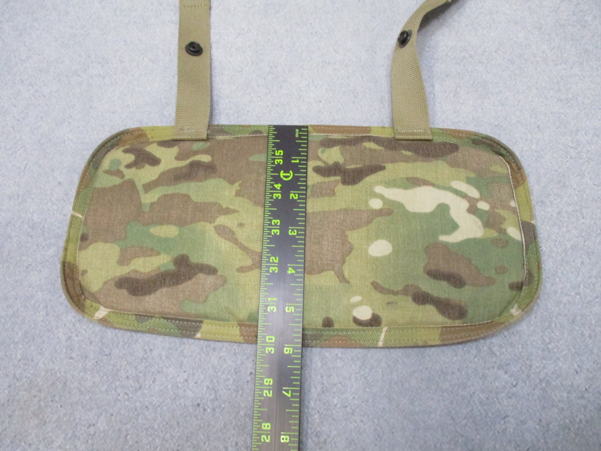 Used Multicam lower back protector butt pad in Army OCP camouflage, designed for military tactical gear by Centex Military Gear.