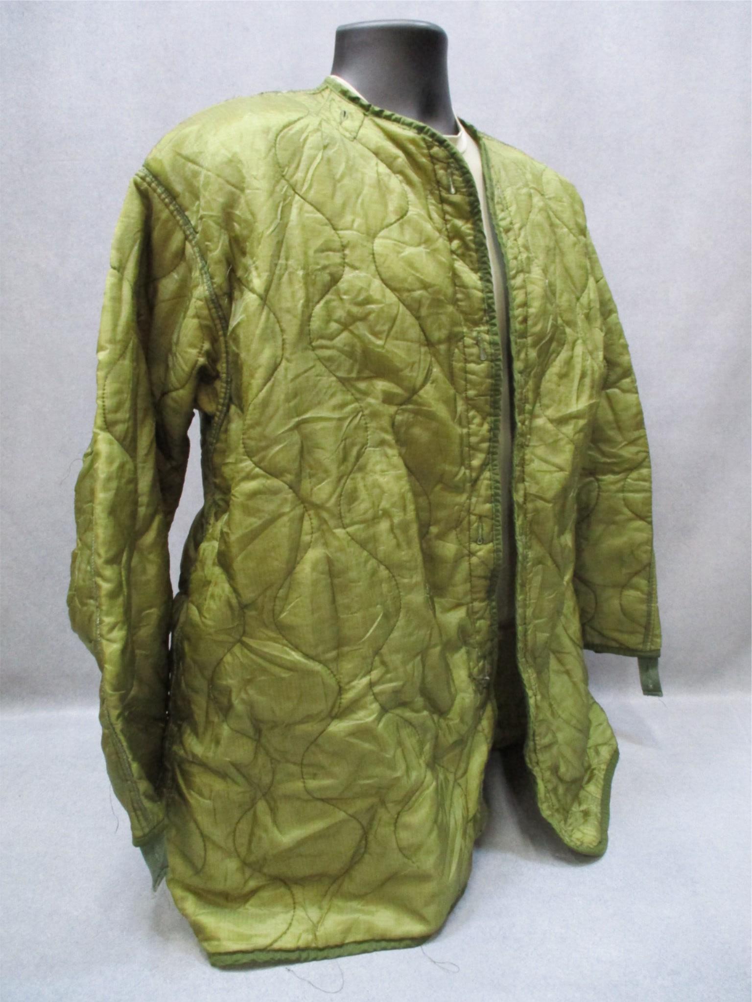 USED ARMY DRMO USGI MILITARY FISHTAIL PARKA LINER OD GREEN QUILTED INSERT SMALL - Centex Military Gear