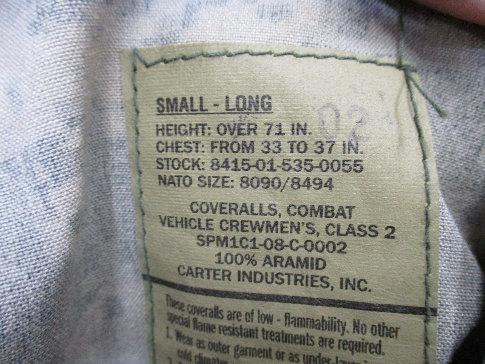 USGI ACU CVC Improved Coveralls by Centex Military Gear, small long size, aramid combat vehicle crewman suit with tactical design