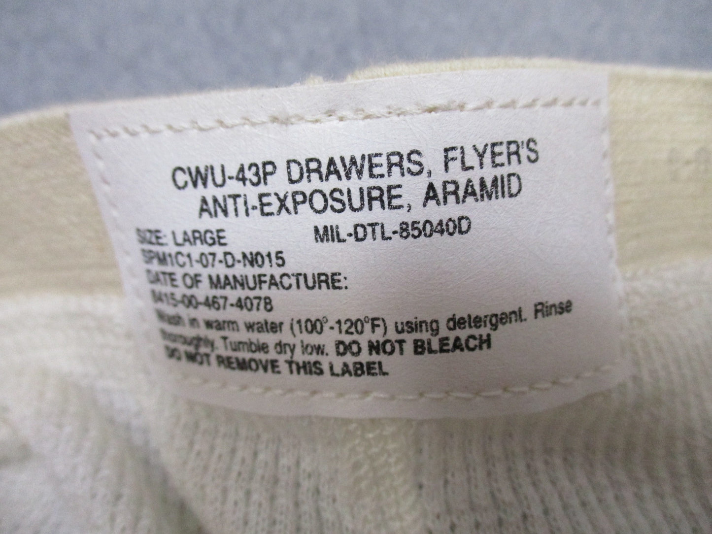 US Military CWU-43P Flyers long underwear by Centex Military Gear, anti-exposure aramid thermal underwear for cold weather conditions