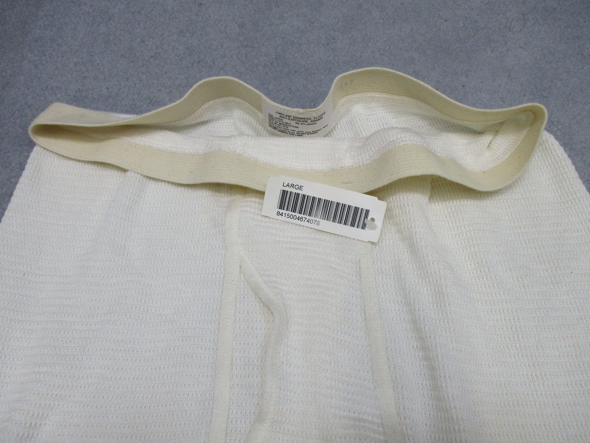 US Military CWU-43P Flyers long underwear from Centex Military Gear, anti-exposure aramid fabric, large size, detailed close-up image