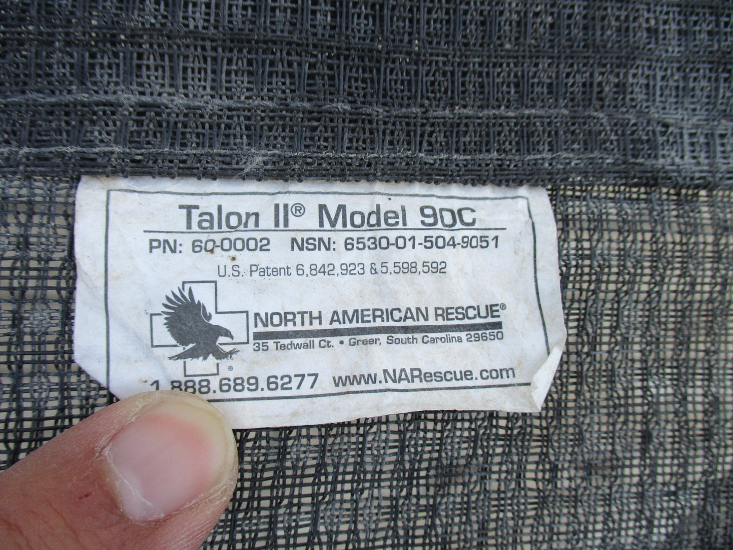 Centex Military Gear NAR Talon II 90C Army litter with carry bag, foldable medical stretcher in ACU camouflage, used for emergency rescue.