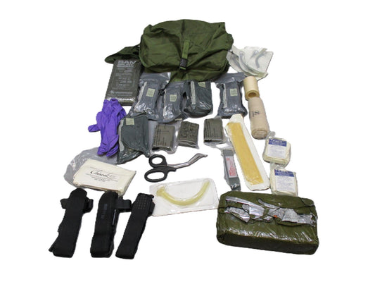 OD Green Trifold CLS Bag w/ Medical Supplies USGI Surplus First Aid Kit Stocked