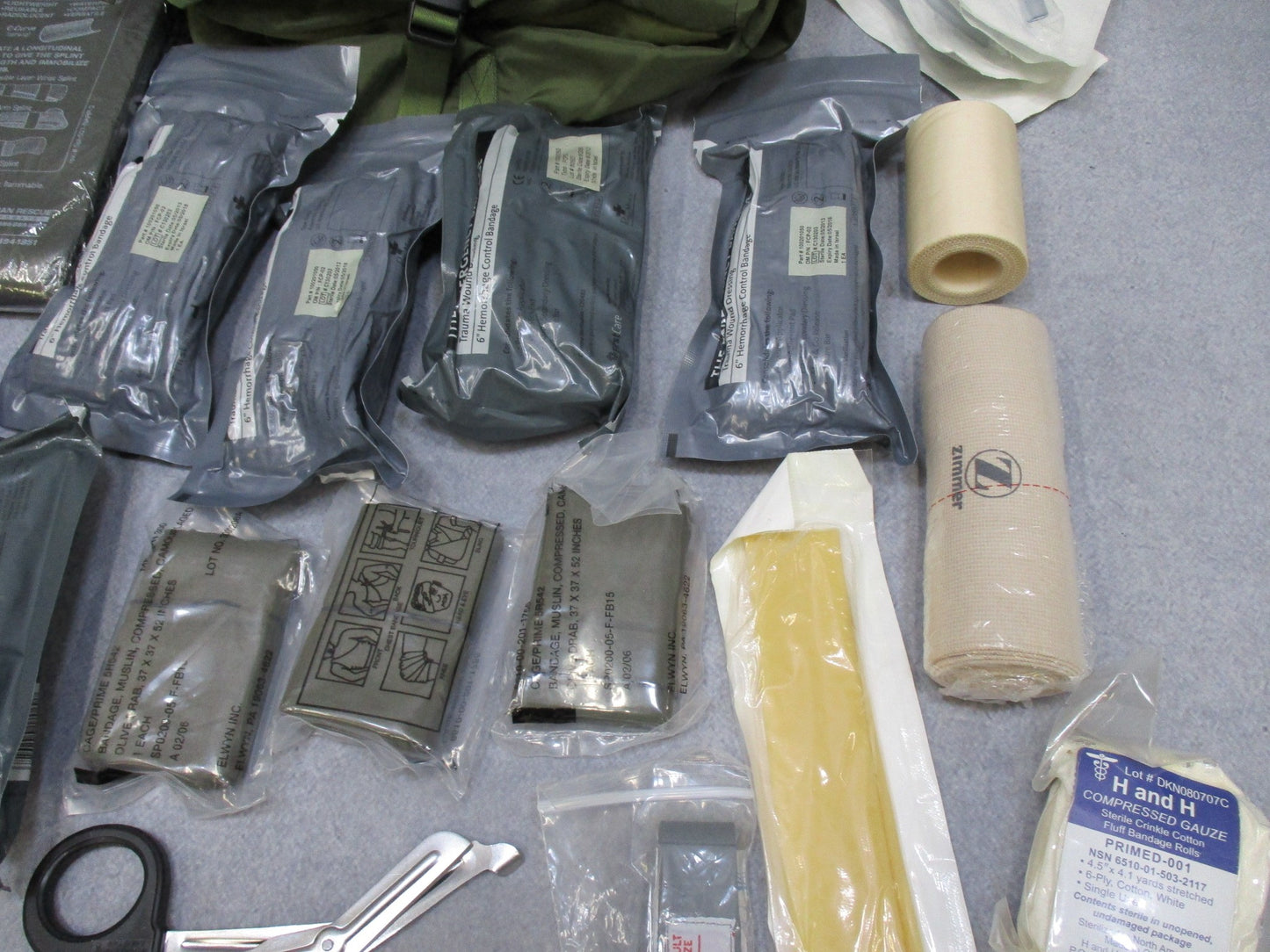 OD Green Trifold CLS Bag w/ Medical Supplies USGI Surplus First Aid Kit Stocked