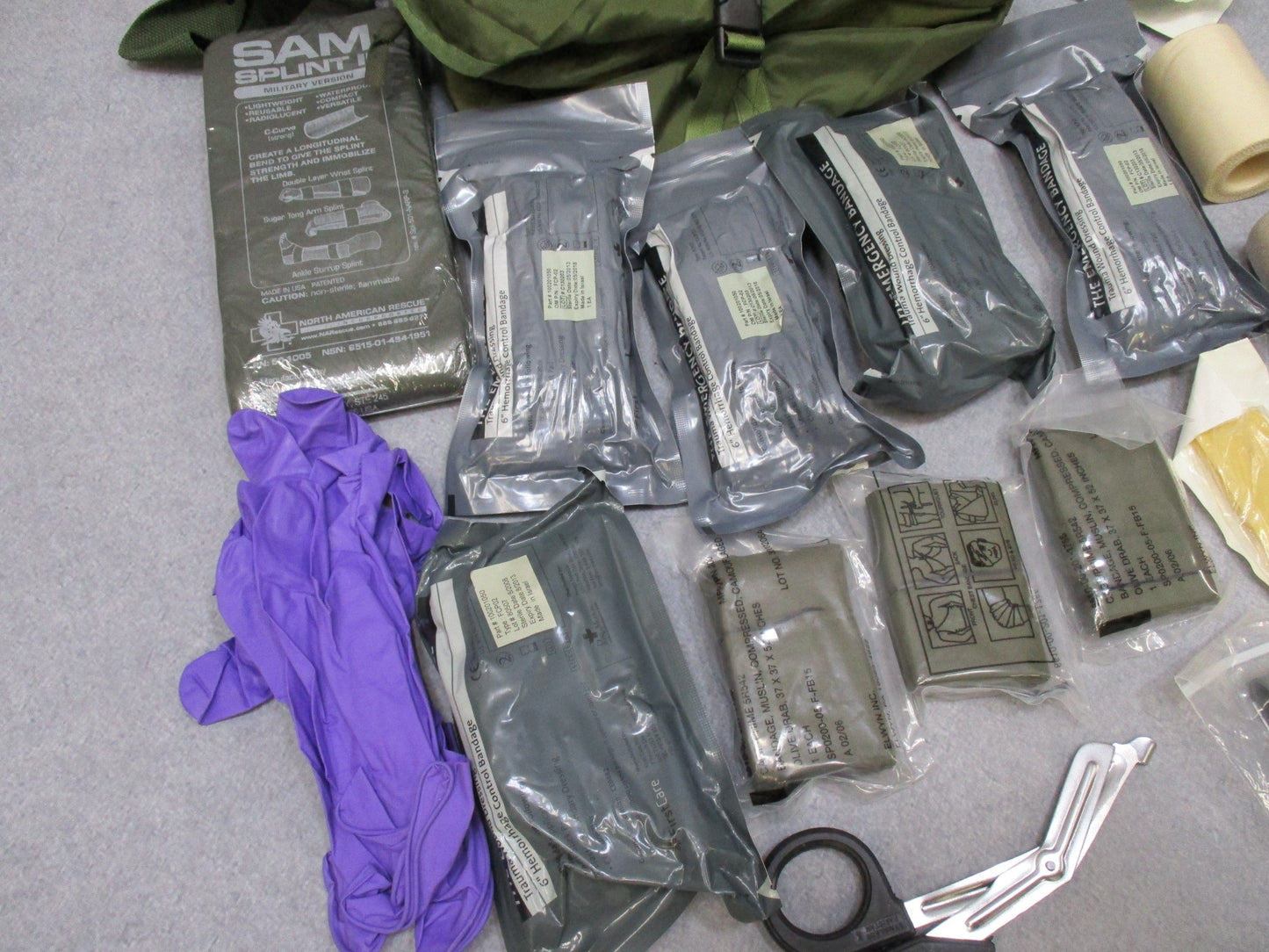 OD Green Trifold CLS Bag w/ Medical Supplies USGI Surplus First Aid Kit Stocked