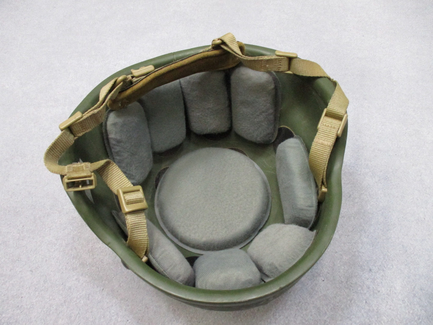 USGI MSA ACH Combat Helmet Large w/ Pads & Chin Strap Military Issue Green