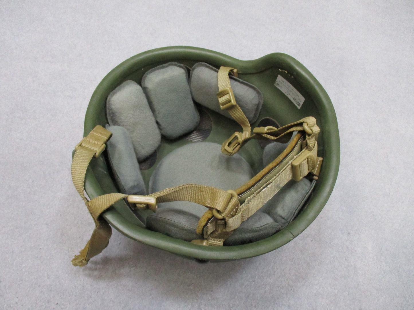 USGI MSA ACH Combat Helmet Large w/ Pads & Chin Strap Military Issue Green