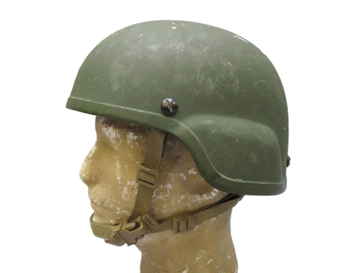USGI MSA ACH Combat Helmet Large w/ Pads & Chin Strap Military Issue Green