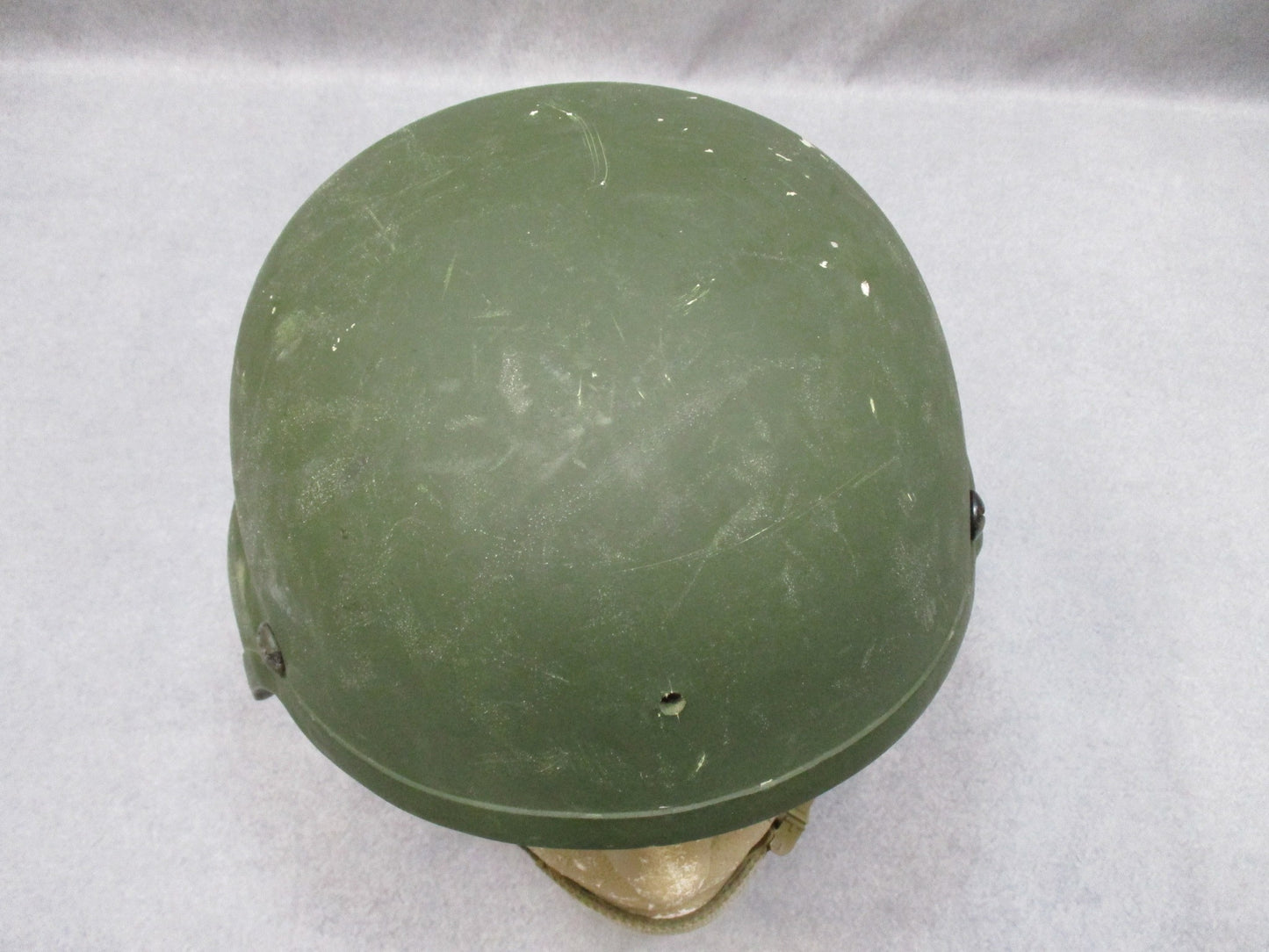 USGI MSA ACH Combat Helmet Large w/ Pads & Chin Strap Military Issue Green