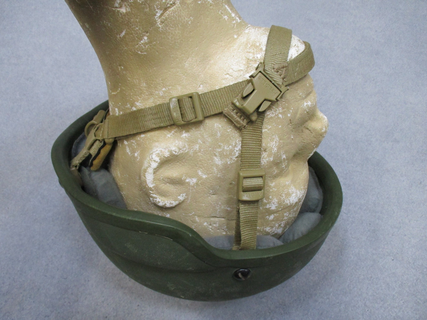 USGI MSA ACH Combat Helmet Large w/ Pads & Chin Strap Military Issue Green