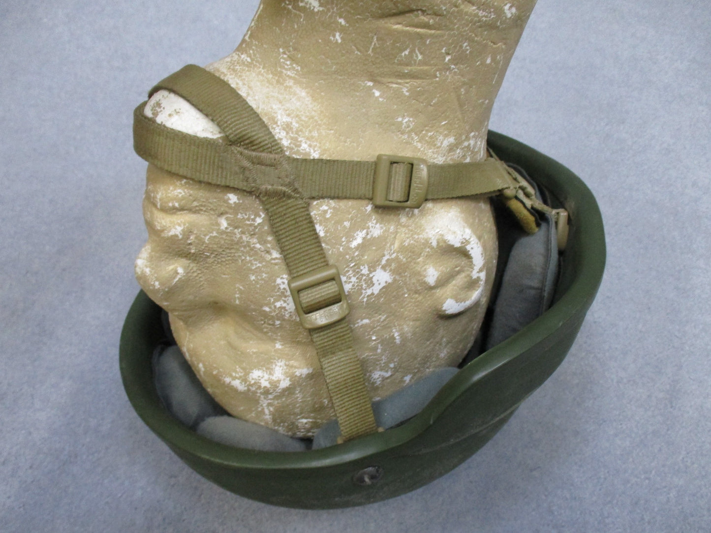 USGI MSA ACH Combat Helmet Large w/ Pads & Chin Strap Military Issue Green