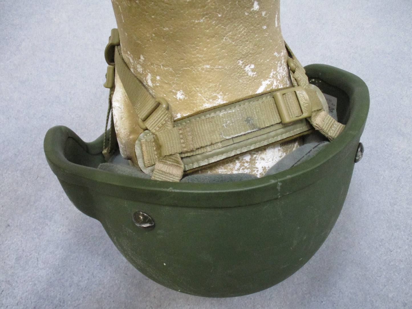 USGI MSA ACH Combat Helmet Large w/ Pads & Chin Strap Military Issue Green