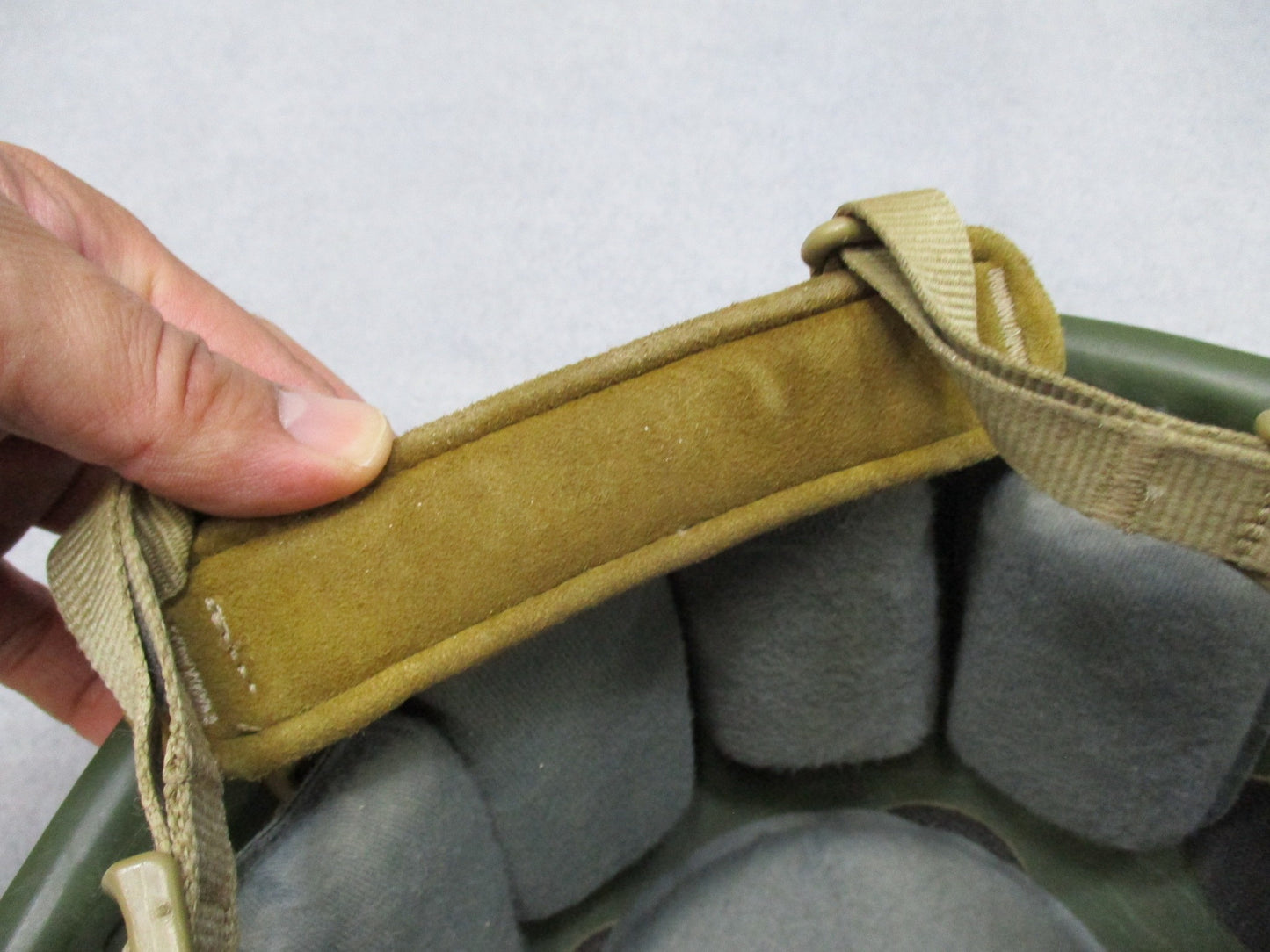 USGI MSA ACH Combat Helmet Large w/ Pads & Chin Strap Military Issue Green