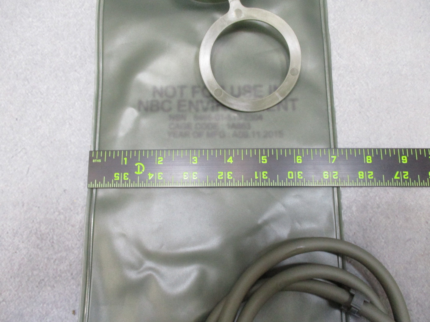 Foliage green USGI MOLLE II 3L hydration bladder by Centex Military Gear, water reservoir with nozzle and straps, new in packaging.