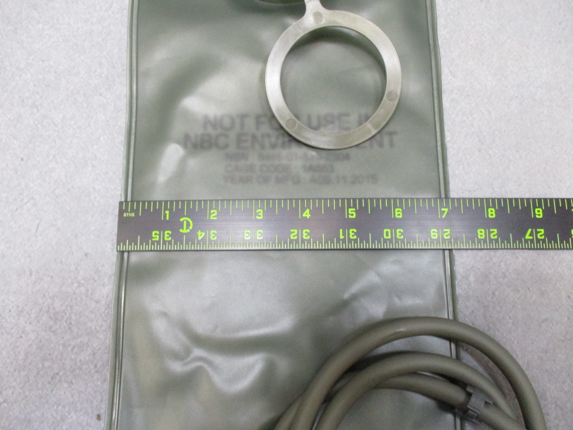 Foliage green USGI MOLLE II 3L hydration bladder by Centex Military Gear, water reservoir with nozzle and straps, new in packaging.
