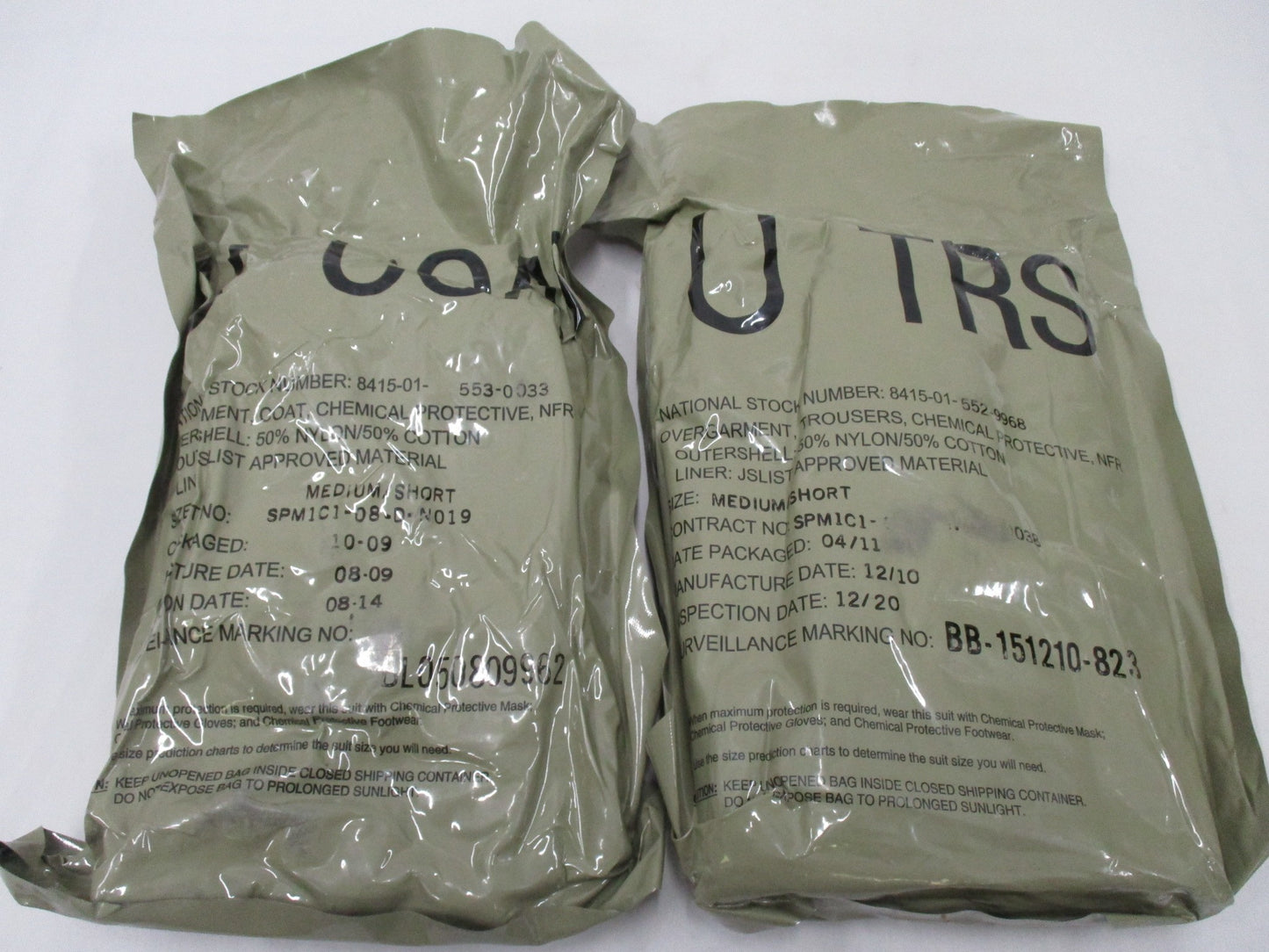 JSLIST ARMY DIGITAL CHEMCAL SUIT MOPP GEAR SET MEDIUM/SHORT JACKET+PANTS NBC