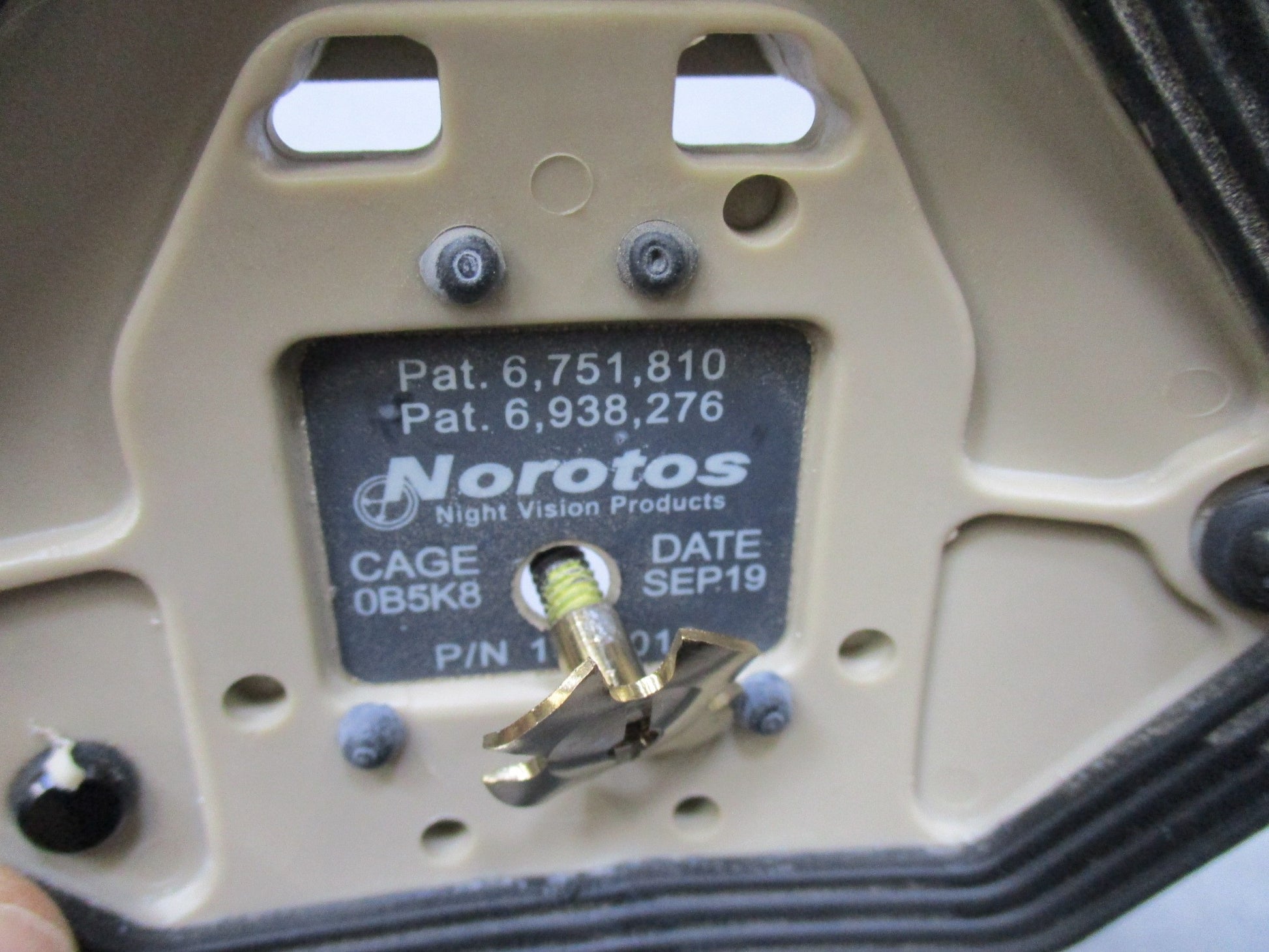 Centex Military Gear NOROTOS 1 or 3 hole shroud NVG mount with Rhino horn base plate and bracket, used for military night vision.