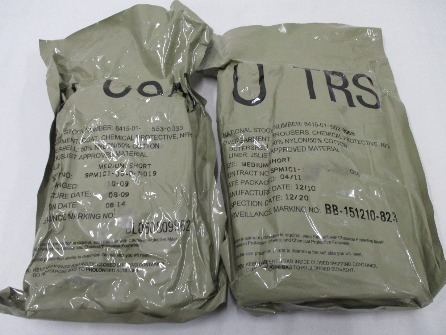 JSLIST ARMY DIGITAL CHEMCAL SUIT MOPP GEAR SET MEDIUM/SHORT JACKET+PANTS NBC