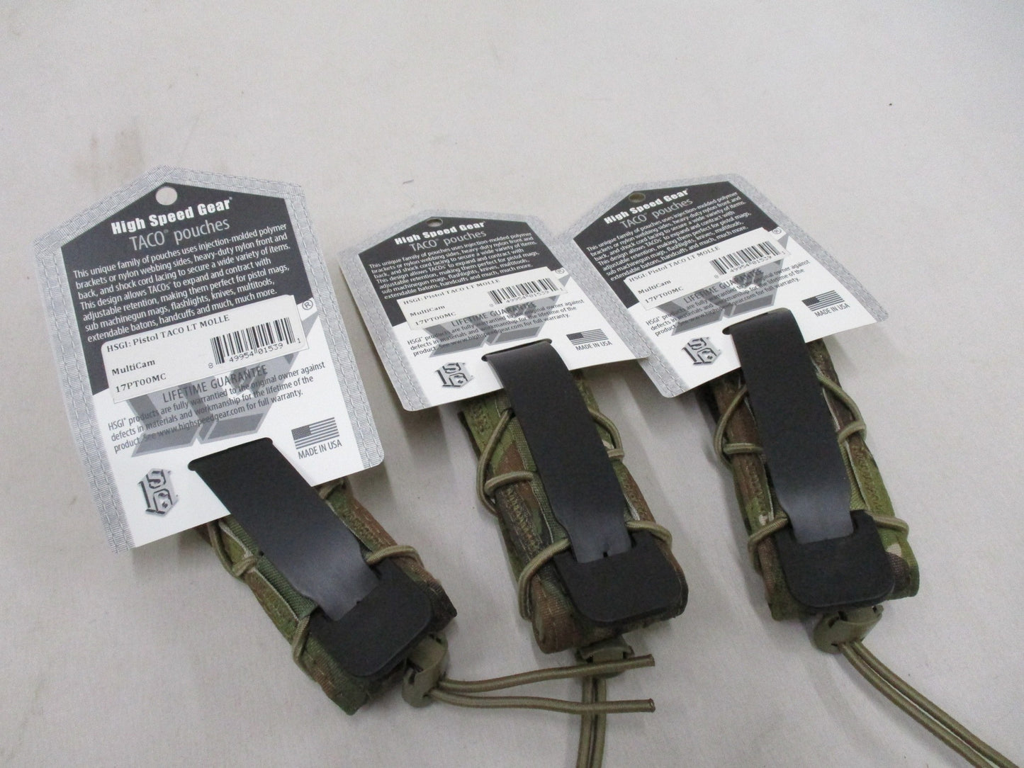 LOT OF (3) HIGH SPEED GEAR MULTICAM PISTOL MAG POUCH SINGLE MAGAZINE TACO MOLLE