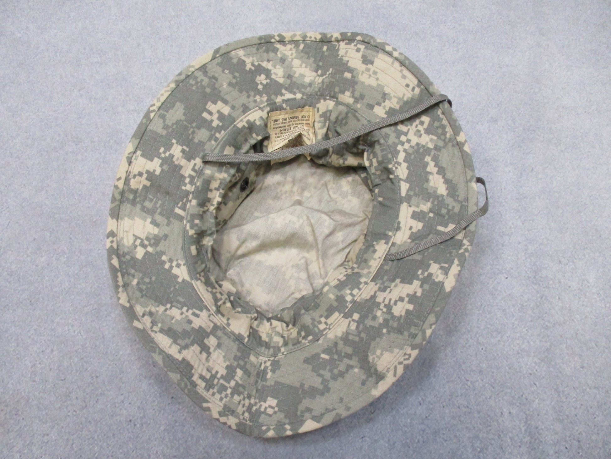 USGI ACU digital boonie hat by Centex Military Gear, size 7 1/2, Army sun hat, Type IV, made in USA, camouflage pattern.
