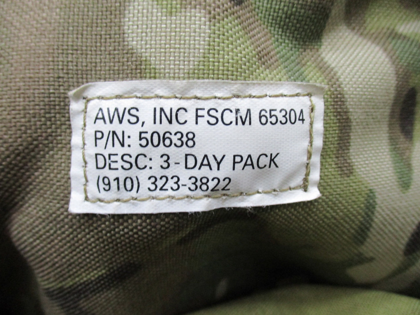 Centex Military Gear USGI AWS 3-Day Assault Pack in Multicam with MOLLE webbing and tactical design for outdoor and bugout use.