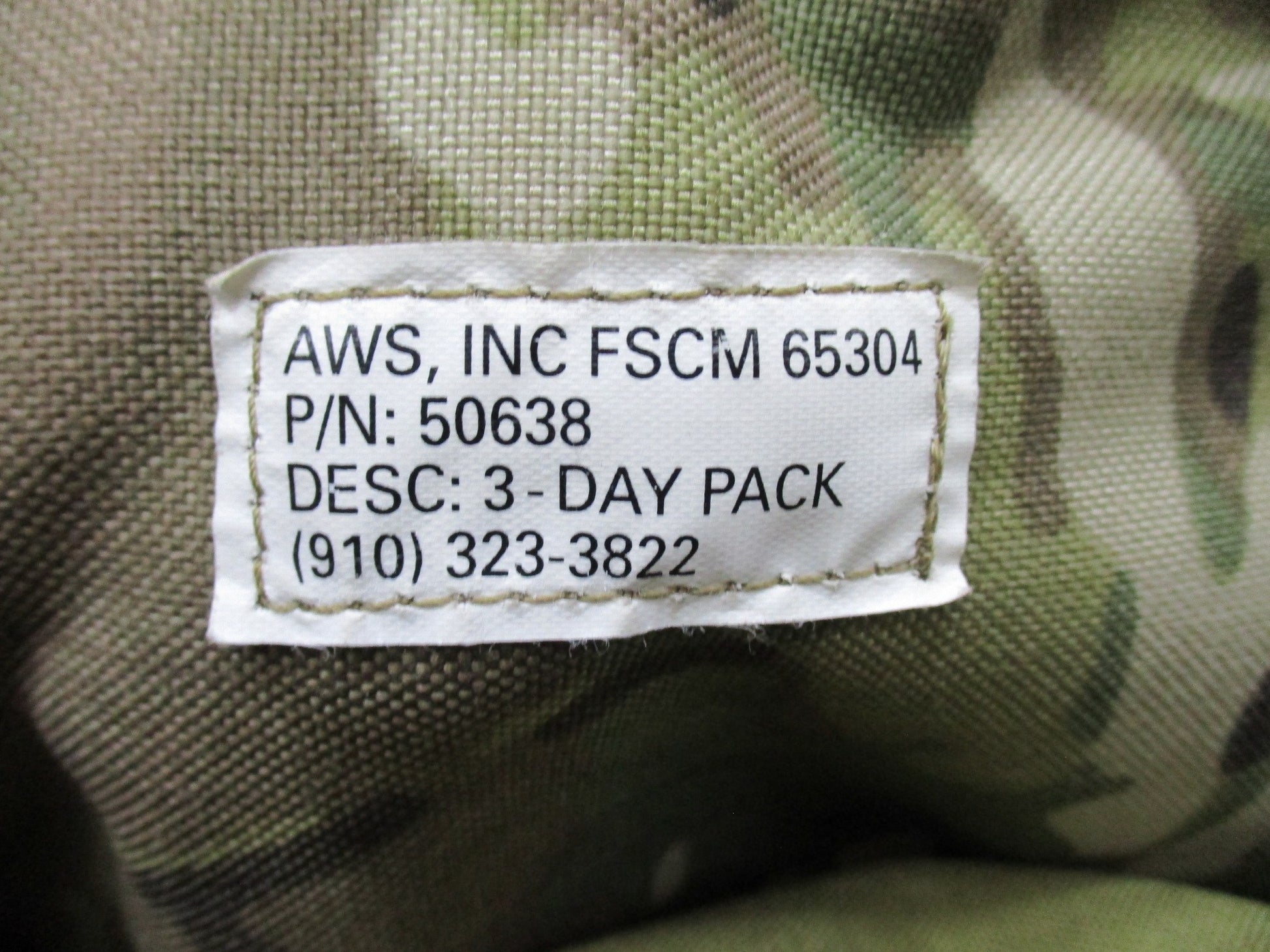 Centex Military Gear USGI AWS 3-Day Assault Pack in Multicam with MOLLE webbing and tactical design for outdoor and bugout use.