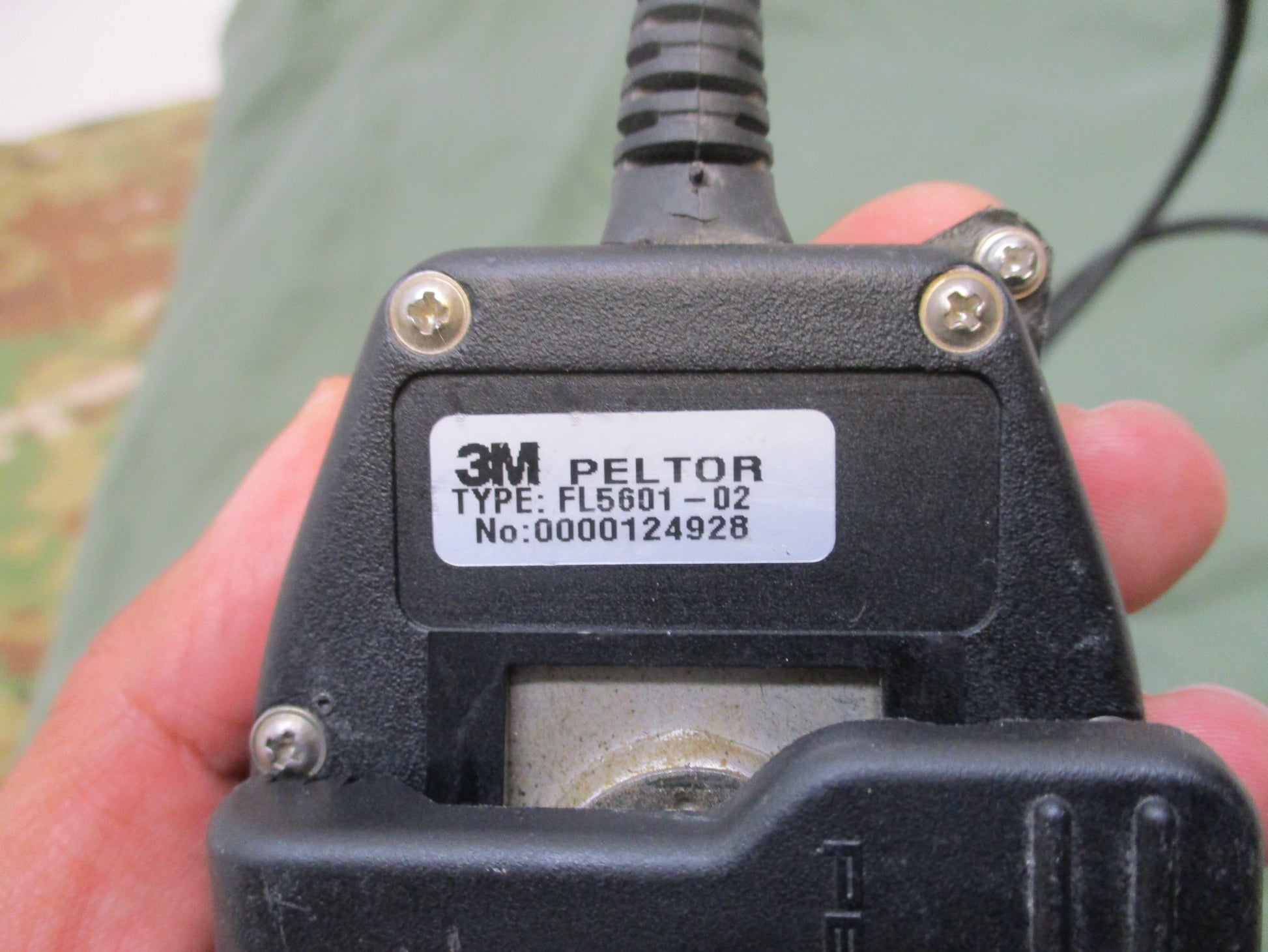 USED PELTOR PTT SWITCH PUSH BUTTON SINGLE COMMS TACTICAL RADIO HEADSET 6-PIN - Centex Military Gear