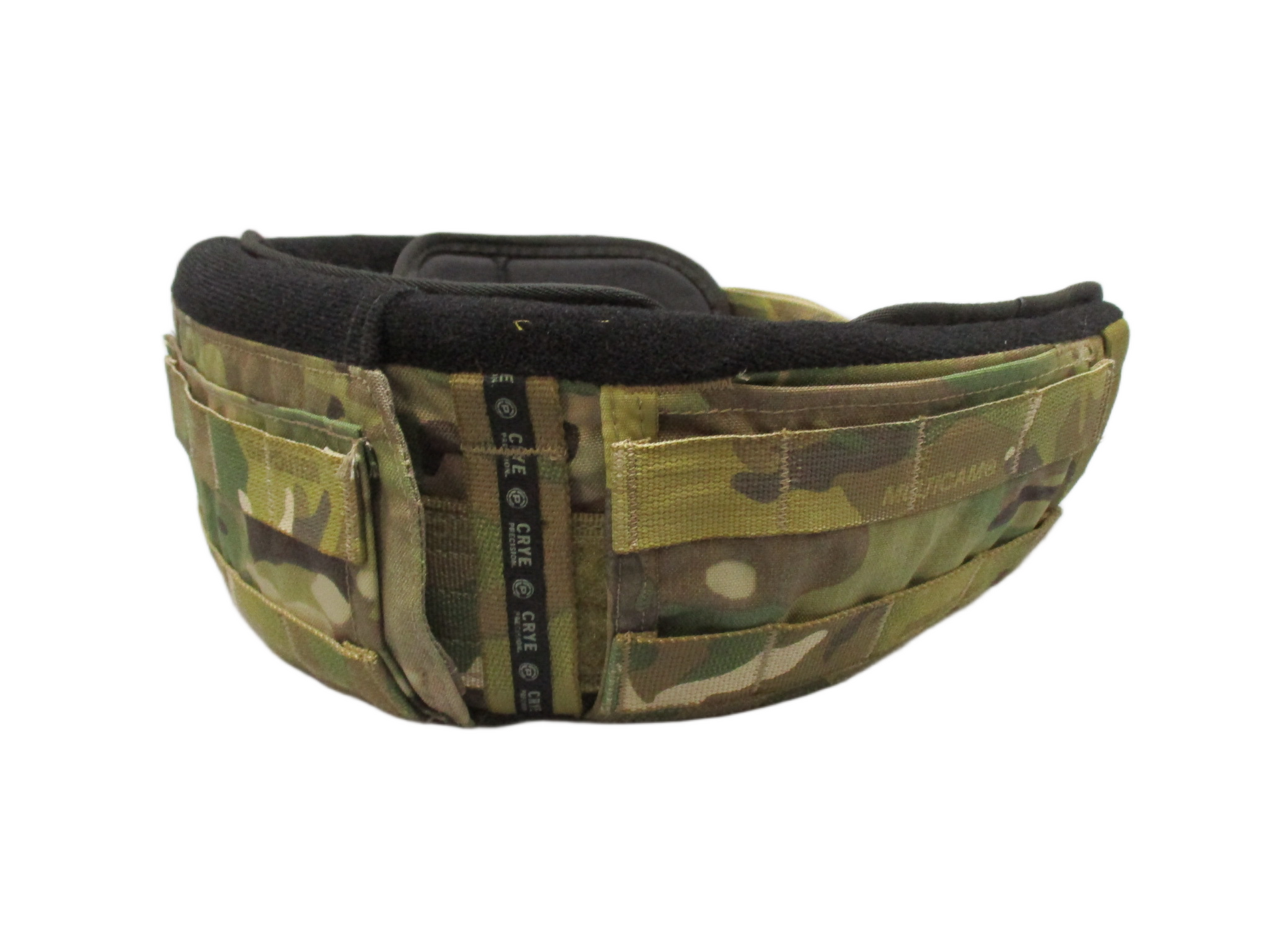 Crye Precision Multicam padded battle belt with MOLLE system by Centex Military Gear, small tactical war belt for combat gear.