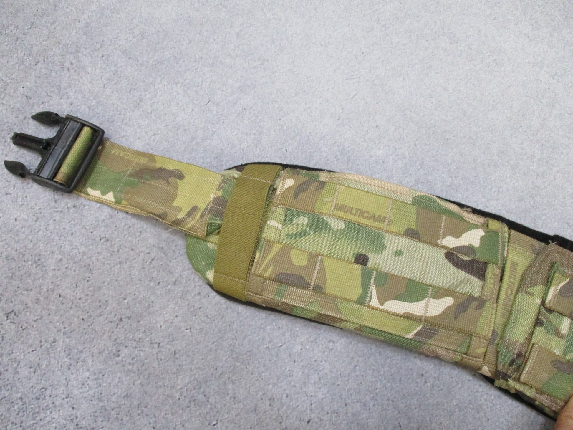 Centex Military Gear Crye Precision Multicam padded battle belt with MOLLE webbing, small tactical war belt for combat and outdoor use.