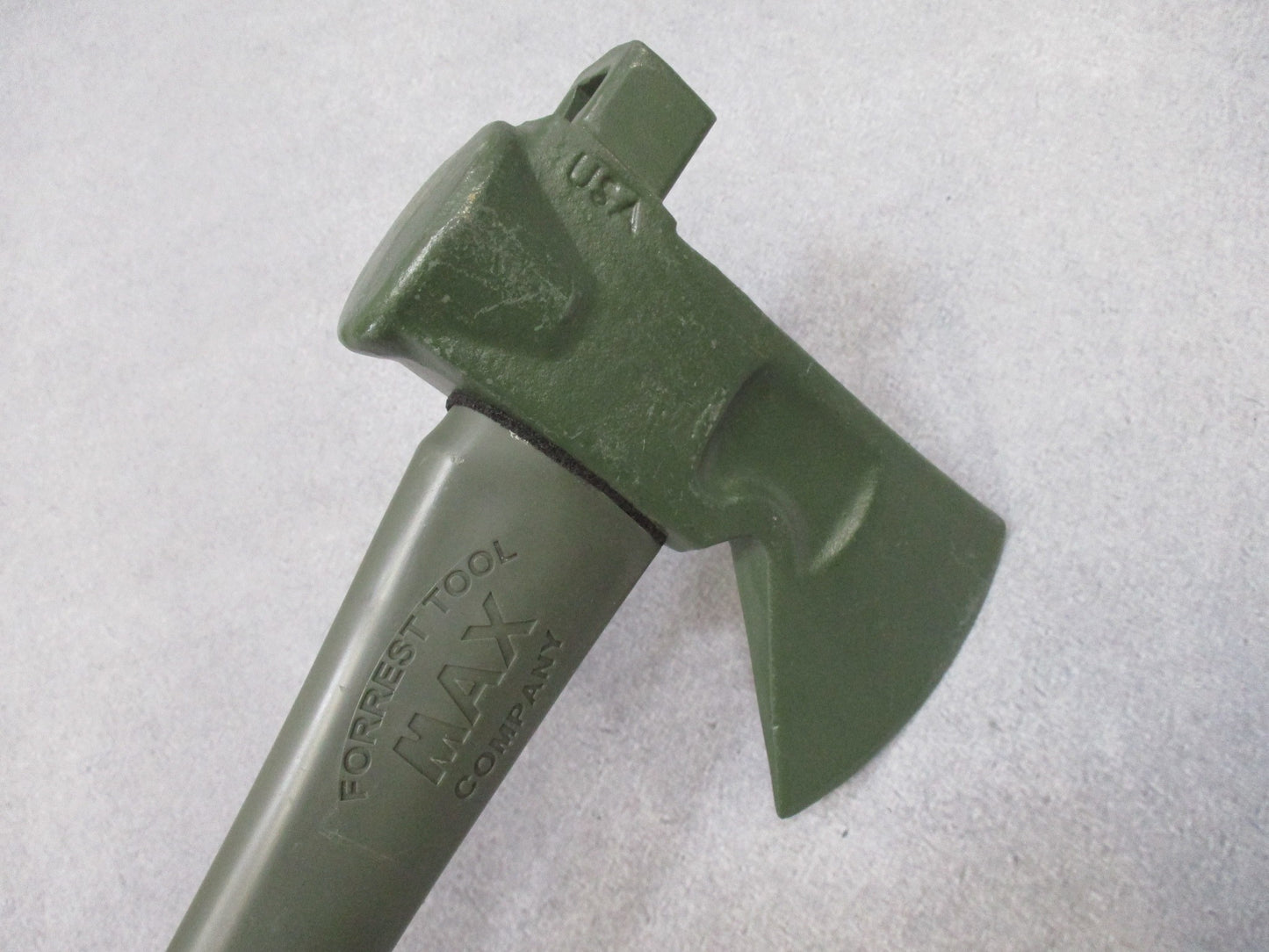 USGI Forest Tool MAX Axe with 34.5-inch fiberglass handle in OD green by Centex Military Gear, featuring rugged military-style design.
