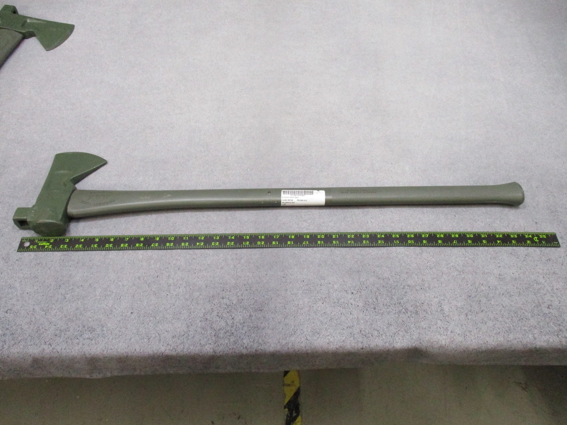 USGI Forest Tool MAX axe with OD green fiberglass handle, 34.5 inches, by Centex Military Gear, used for outdoor and forestry tasks