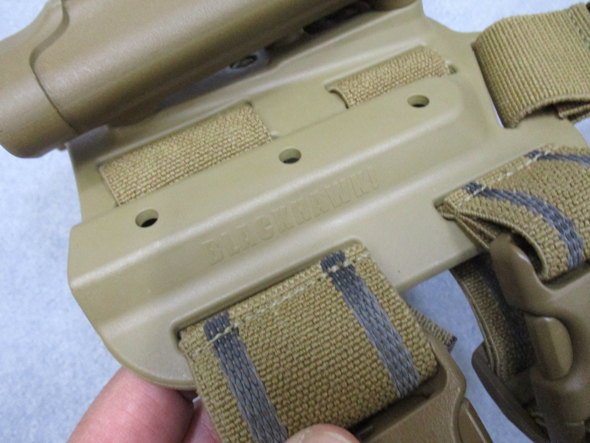 Blackhawk SERPA CQC thigh holster for Beretta 92/96, tactical Coyote Tan, designed for right-hand draw, by Centex Military Gear.