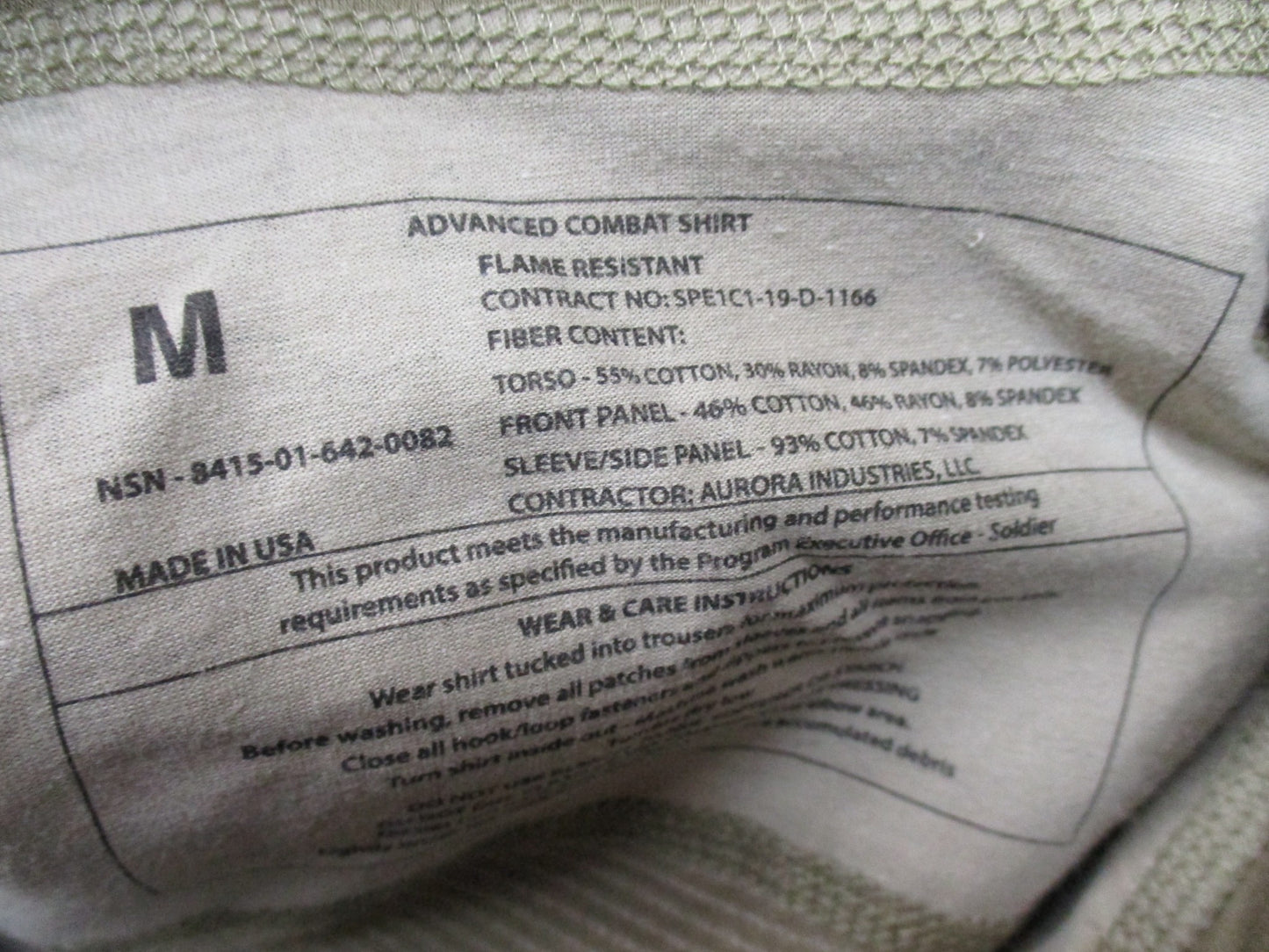 Centex Military Gear OCP Army combat shirt, 1/4 zipper, medium size, designed for hot weather, with camouflage pattern and tactical fit.