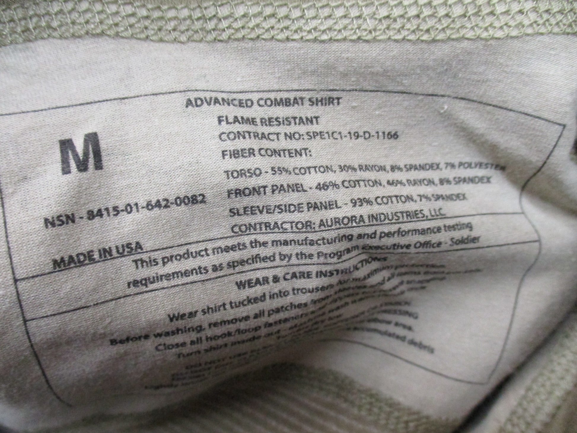 Centex Military Gear OCP Army combat shirt, 1/4 zipper, medium size, designed for hot weather, with camouflage pattern and tactical fit.