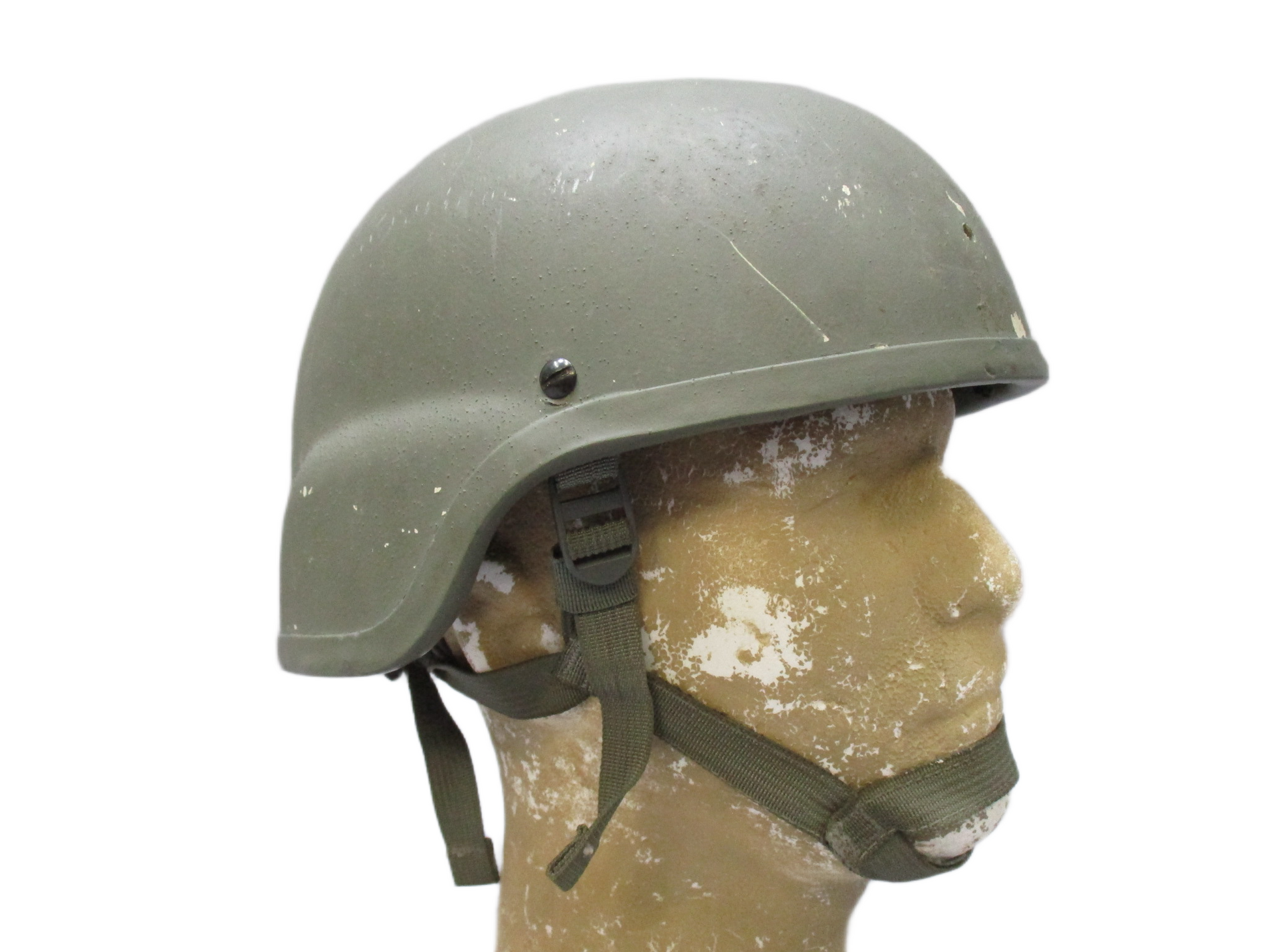 MSA ACH helmet in foliage green with Team Wendy chinstrap and Oregon Aero padding for military safety and comfort.