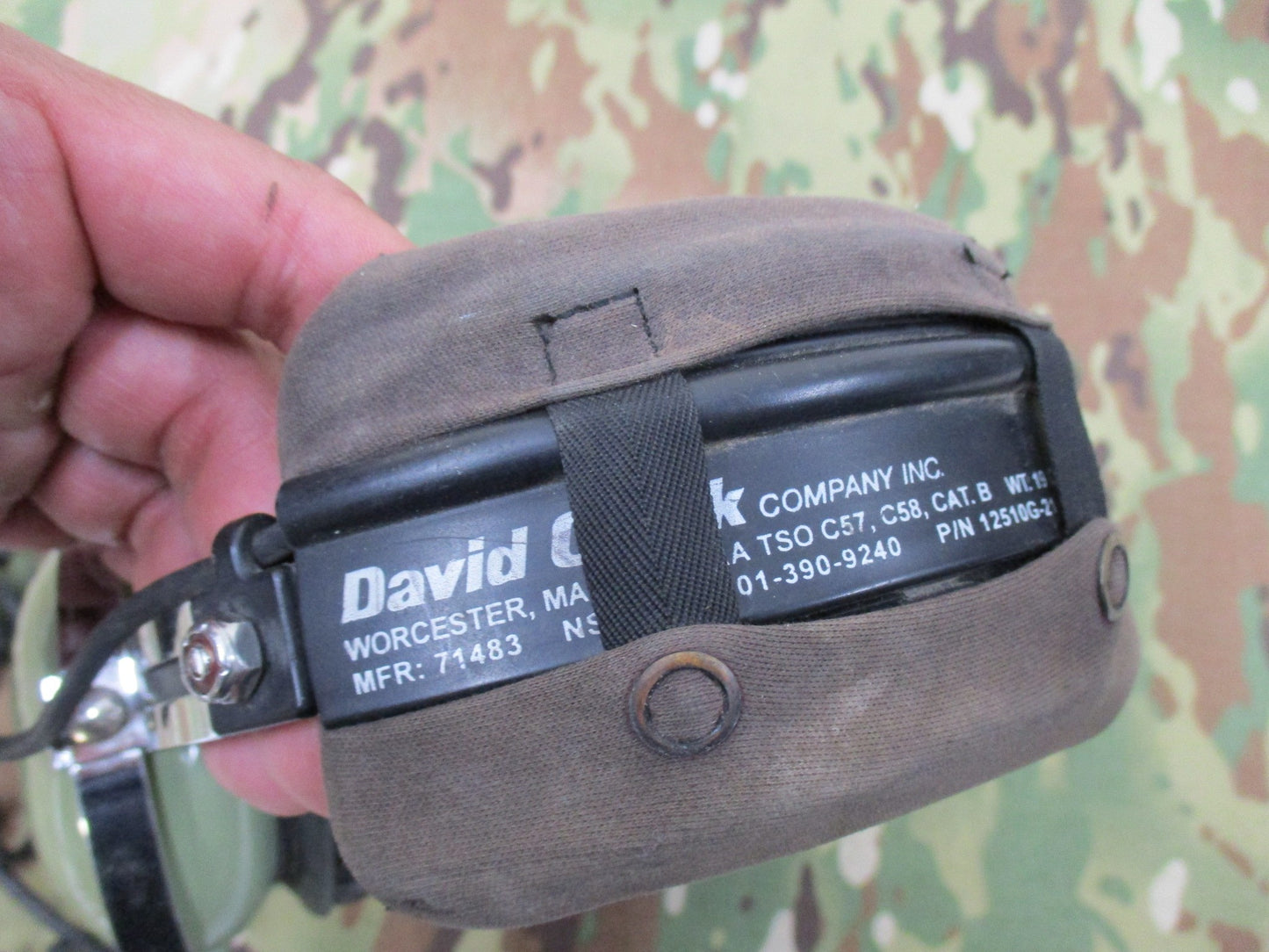 USED DAVID CLARK FLIGHT AIRCREW AVIATION HEADSET W/ BOOM MIC H10-76 EARPHONES