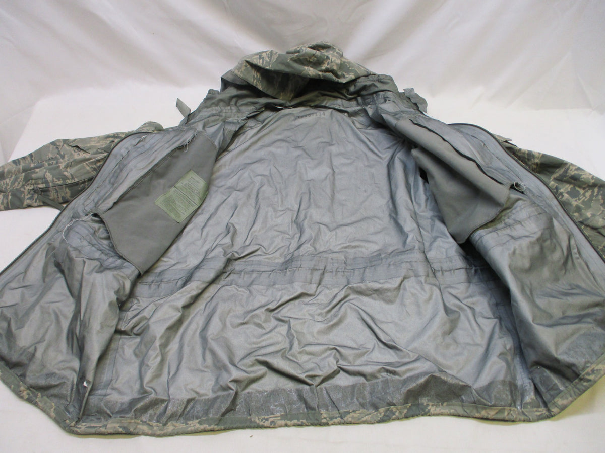 USAF JACKET APECS GORE-TEX COLD/WET WEATHER PARKA SMALL/SHORT ABDU DIGITAL USED