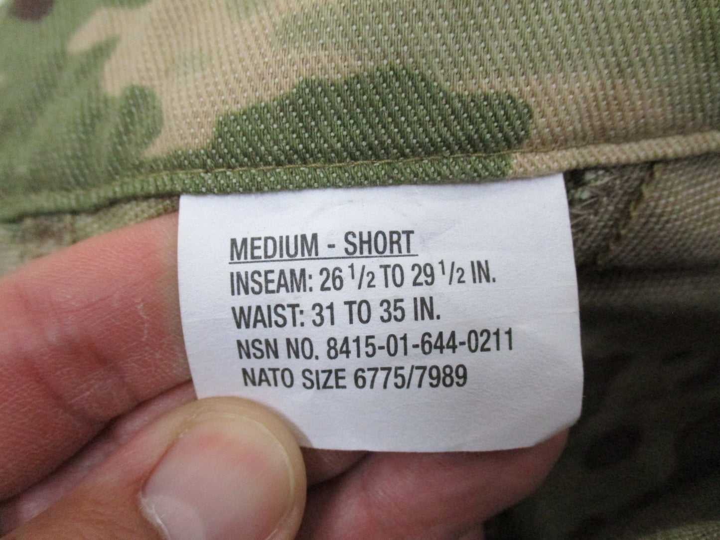NWOT ARMY ADVANCED COMBAT PANTS W/ CRYE KNEE PAD SLOTS MEDIUM/SHORT SCORPION OCP