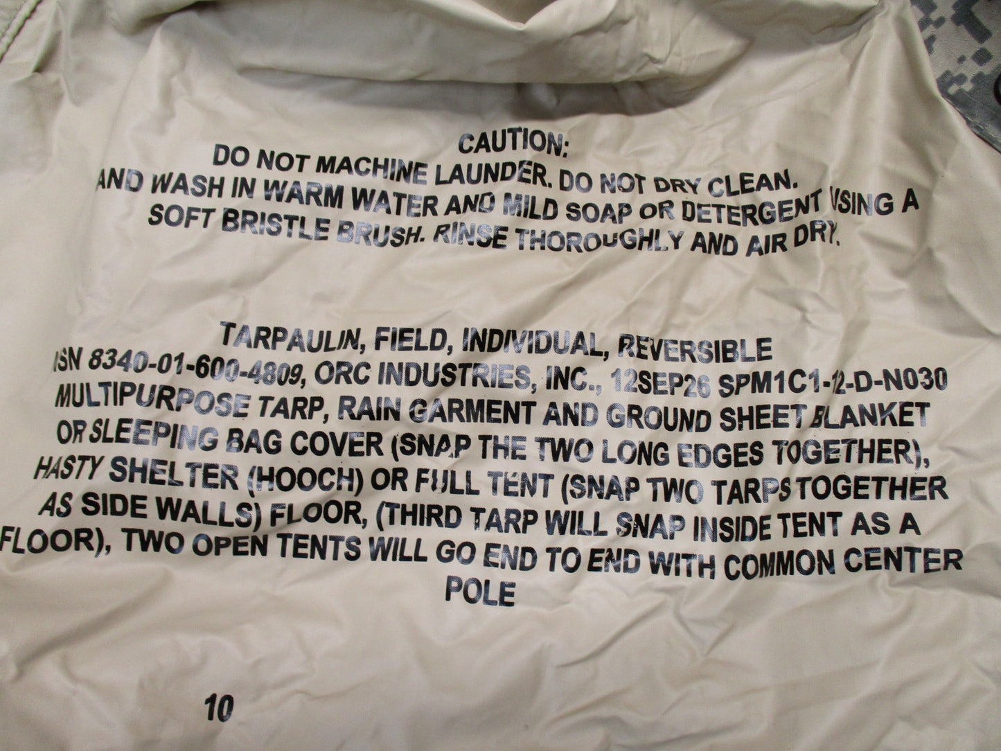 US Army ACU Reversible Field Tarpaulin NSN 8340-01-600-4809 Ground Cover Tarp