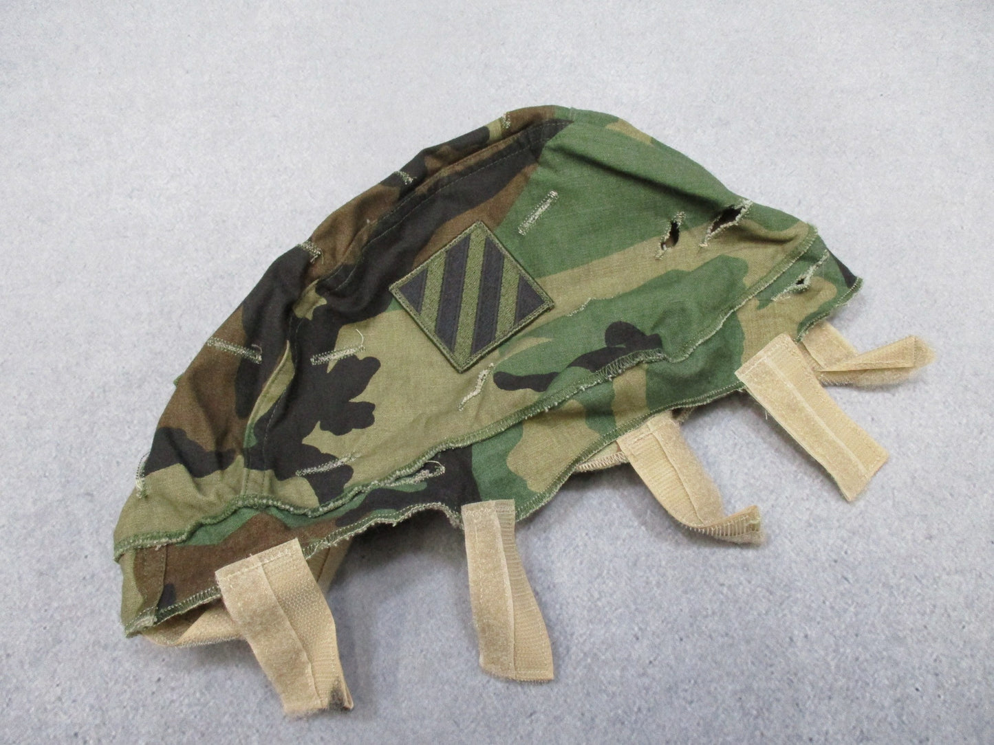 USGI ACH Helmet Cover Woodland Desert Reversible 3rd ID SPC Rank Small Medium