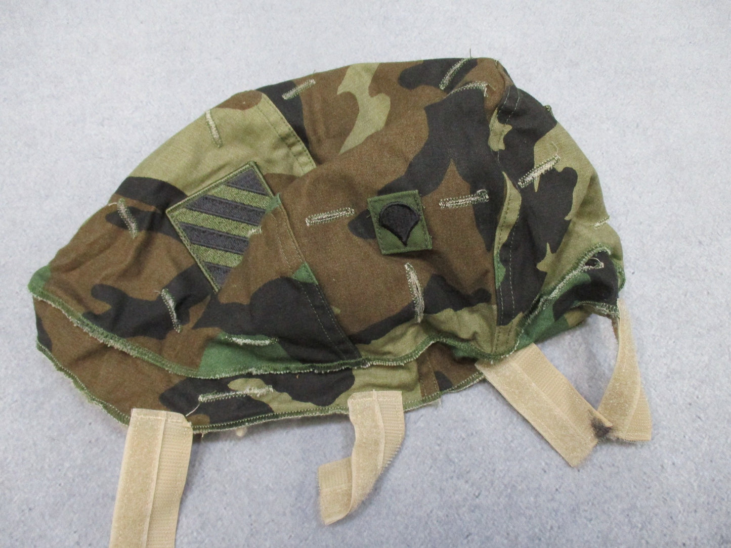 USGI ACH Helmet Cover Woodland Desert Reversible 3rd ID SPC Rank Small Medium