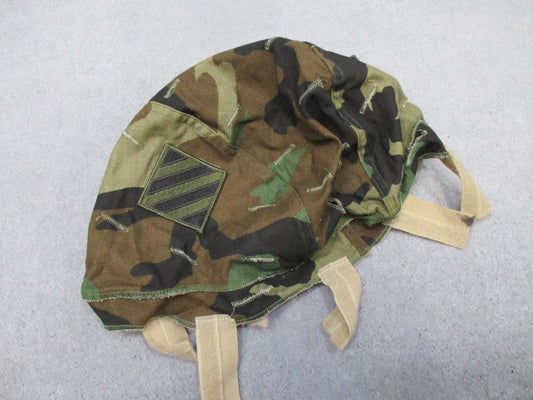 USGI ACH Helmet Cover Woodland Desert Reversible 3rd ID SPC Rank Small Medium