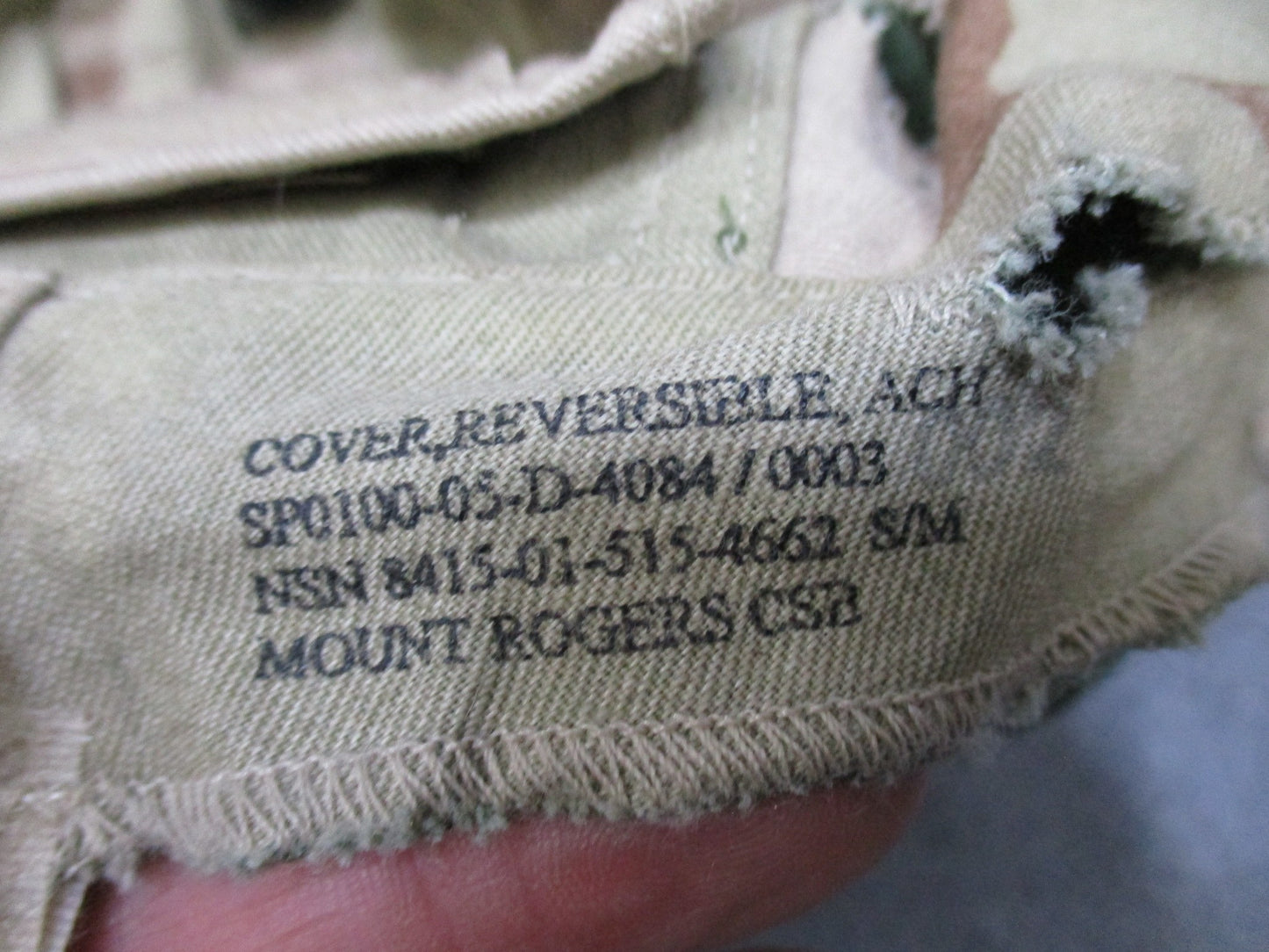 USGI ACH Helmet Cover Woodland Desert Reversible 3rd ID SPC Rank Small Medium