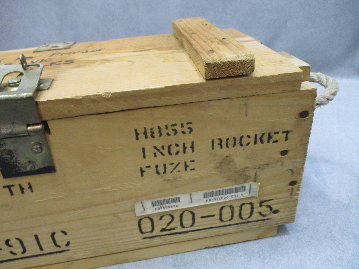 USGI Vintage Wooden Ammo Crate Box Rope Handles Military Storage Chest