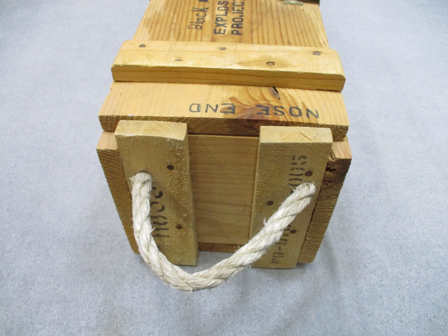 USGI Vintage Wooden Ammo Crate Box Rope Handles Military Storage Chest