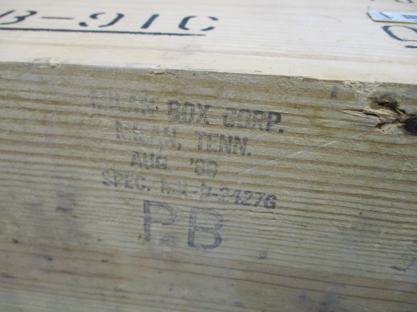 USGI Vintage Wooden Ammo Crate Box Rope Handles Military Storage Chest