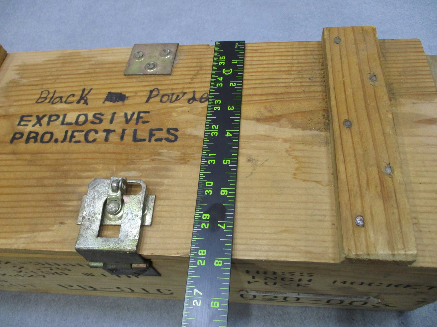 USGI Vintage Wooden Ammo Crate Box Rope Handles Military Storage Chest