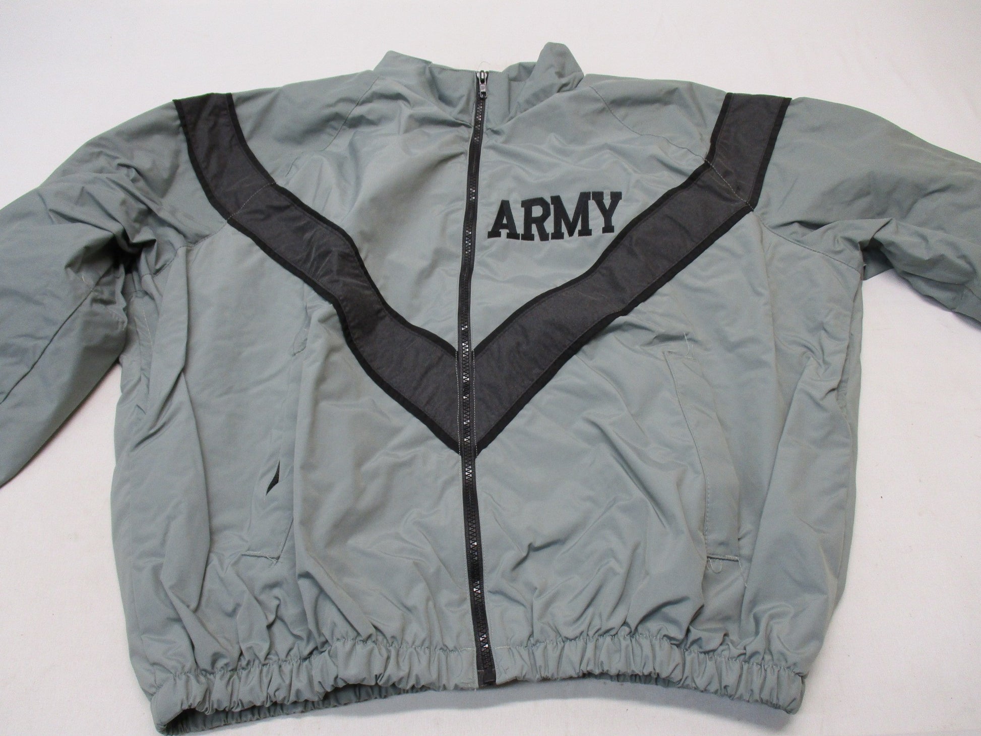 USED US ARMY GREY REFLECTIVE PT JACKET FITNESS UNIFORM COAT WIND BREAKER WARM-UP - Centex Military Gear